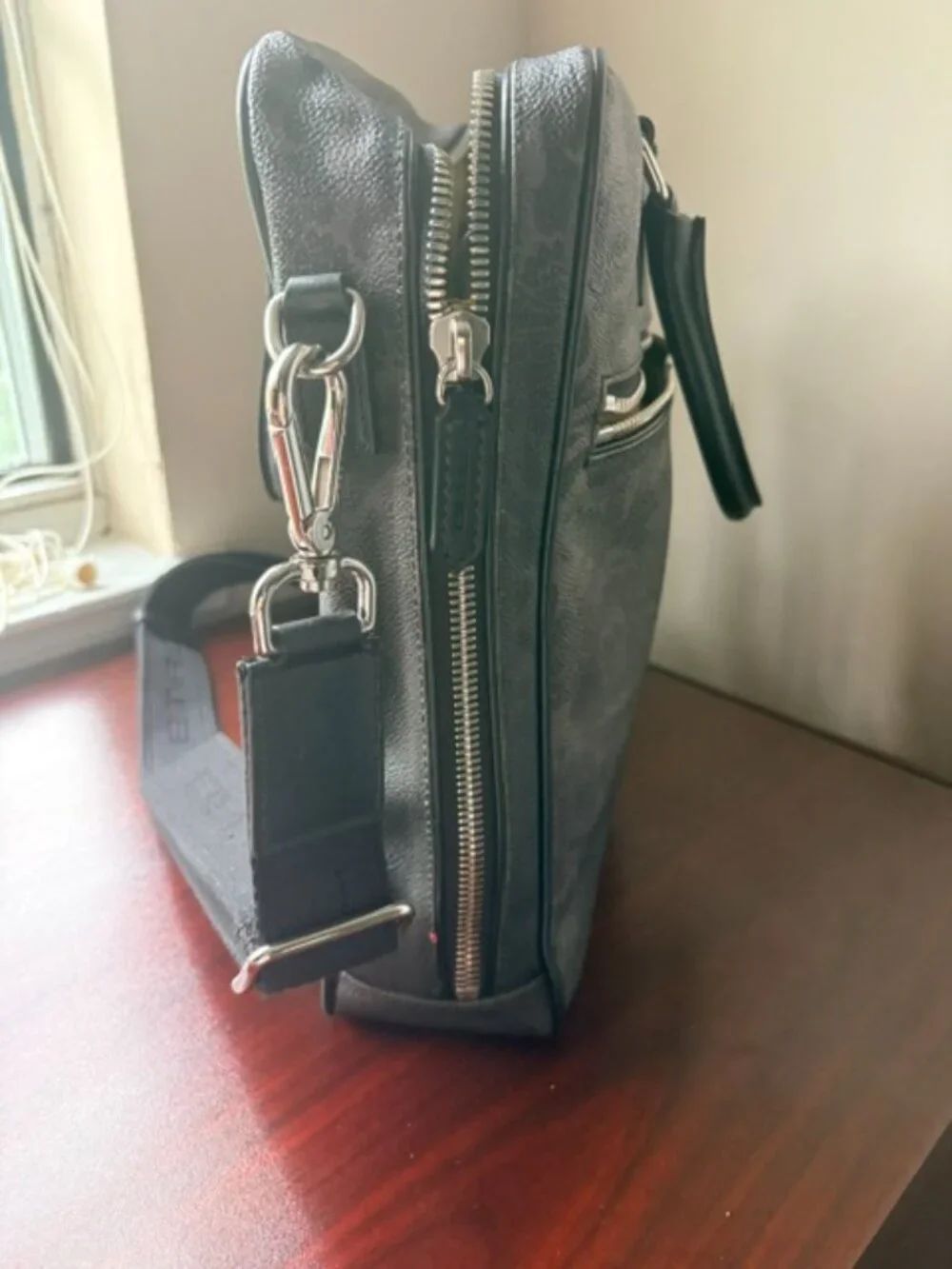 ETRO Milano Italian Leather Laptop/Briefcase Bag - Damask Print